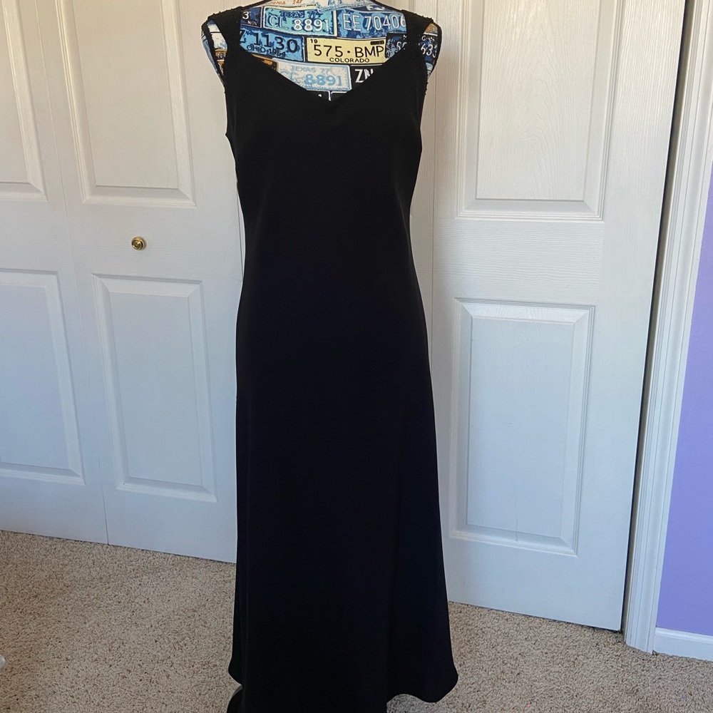 Evan Picone Black Dress with beaded detail